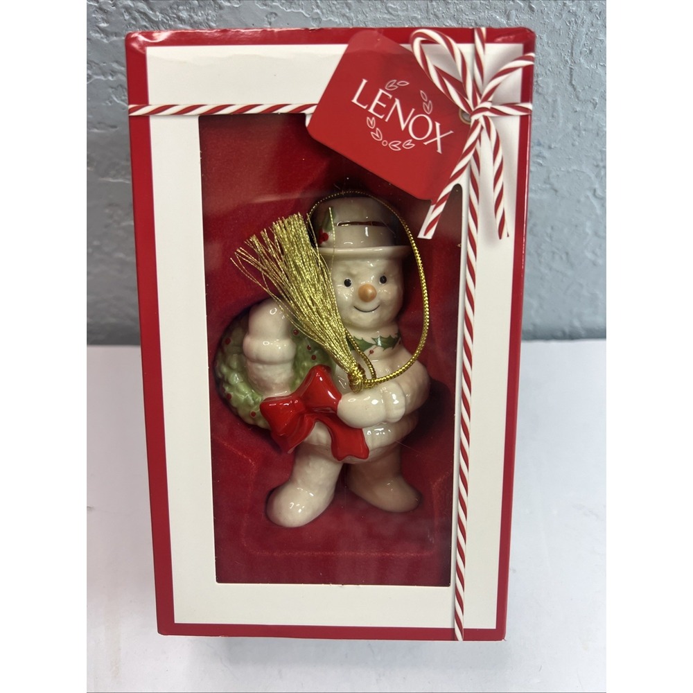 LENOX Snowman Ornament 3.5"Happy Holly Days New‎ in Box